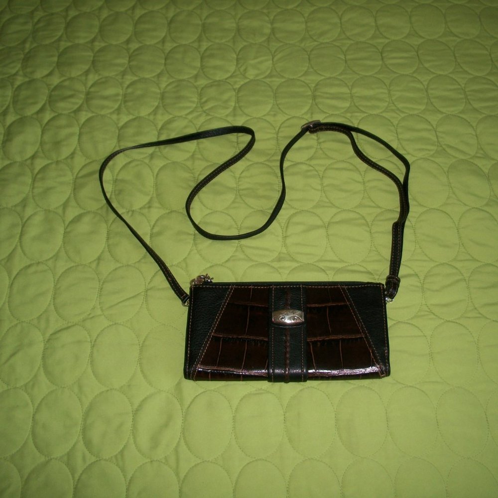 Brighton Brown/Back Crossbody Wallet/Organizer/Clutch